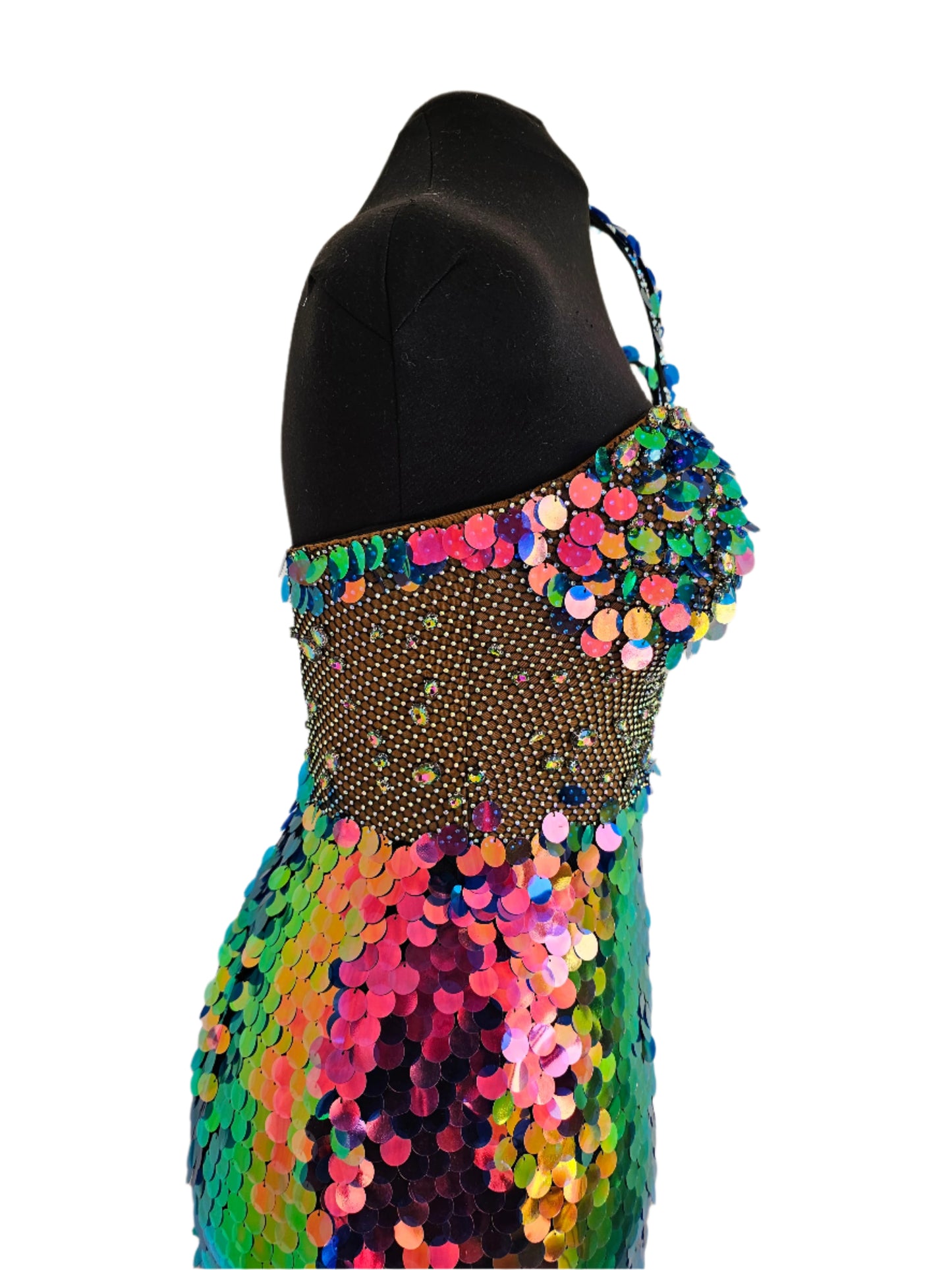Holographic mermaid fishtail gown